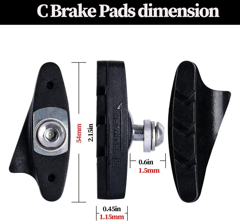 RUJOI Road Bike Brake Calipers,Premium Aluminum Dual Pivot Brake Caliper with Alloy Shoe Pads for Road Bike(Front & Rear) - Image 5